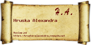 Hruska Alexandra névjegykártya